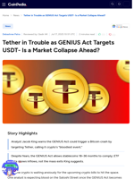 Tether in Trouble as GENIUS Act Targets USDT- Is a Market Collapse Ahead?
