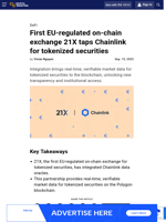 First EU-regulated on-chain exchange 21X taps Chainlink for tokenized securities