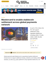 Mastercard adds USDC, RLUSD and PYUSD for on-chain card settlement