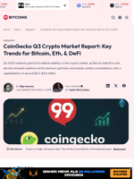 CoinGecko Q3 Crypto Market Report: Key Trends for Bitcoin, Eth, & DeFi