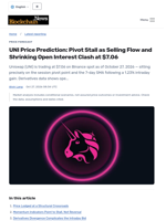 UNI Price Prediction: Pivot Stall as Selling Flow and Shrinking Open Interest Clash at $7.06 - Blockchain.News