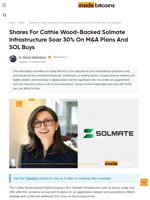 Solmate Shares Soar 30% on M&A Plans, SOL Buys