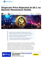 Dogecoin Price Outlook Turns Bearish Below $0.1