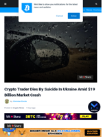 Crypto Trader Dies By Suicide In Ukraine Amid $19 Billion Market Crash