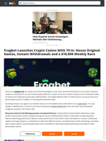 Frogbet Launches Crypto Casino With 70 In- House Original Games, Instant Withdrawals and a $10,000 Weekly Race - Brave New Coin