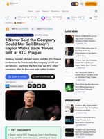 'I Never Said the Company Could Not Sell Bitcoin': Saylor Walks Back 'Never Sell' at BTC Prague