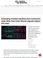 Emerging-market equities and currencies slide after Fed Chair Warsh signals higher US rates