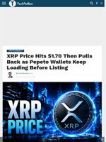 XRP Price Hits $1.70 Then Pulls Back as Pepeto Wallets Keep Loading Before Listing - TechBullion