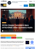 White House Considers New CFTC Chair After Quintenz Stalls | Live Bitcoin News