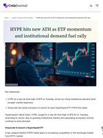 HYPE hits new ATH as ETF momentum and institutional demand fuel rally