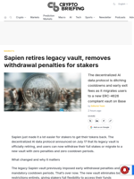 Sapien retires legacy vault, removes withdrawal penalties for stakers