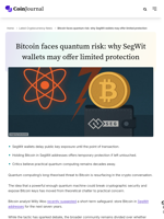 Bitcoin faces quantum risk: why SegWit wallets may offer limited protection - CoinJournal