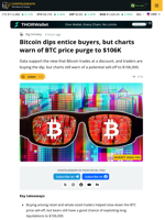 Bitcoin Drop To $106K Likely Due To Weak Spot, Perps Volumes