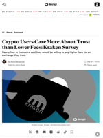 Crypto Users Care More About Trust than Lower Fees: Kraken Survey - Decrypt