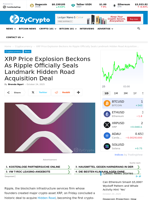 XRP Price Explosion Beckons As Ripple Officially Seals Landmark Hidden Road Acquisition Deal ⋆ ZyCrypto