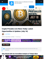 Live Best Crypto Presale Updates Today: The House Just Passed the GENIUS and CLARITY Bills in Historic First, Coinbase Launched Base Super App, and More...
