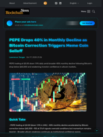 PEPE Drops 40% in Monthly Decline as Bitcoin Correction Triggers Meme Coin Selloff - Blockchain.News