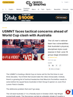 USMNT faces tactical concerns ahead of World Cup clash with Australia