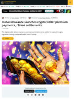 Dubai Insurance Launches Crypto Wallet for Premium Payments and Claims