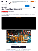 Breaking: Coinbase (COIN) Hits ATH for the First Time Since IPO
