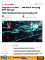Why is Bittensor (TAO) Price Rallying 21% Today? - Coinspeaker