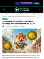 ChowWow ($CHOW) vs. Shiba Inu ($SHIB): Price Prediction for 2025 - Crypto News Flash