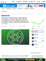 Charles Hoskinson Declares Cardano Sound Money Even as ADA Faces Selling Pressure ⋆ ZyCrypto