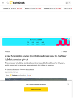 Core Scientific seeks $3.3 billion bond sale to further AI data center pivot