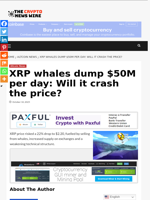 XRP whales dump $50M per day: Will it crash the price? - The Crypto News Wire