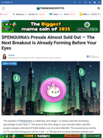 $PENGUINA’s Presale Almost Sold Out — The Next Breakout Is Already Forming Before Your Eyes