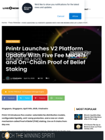 Printr Launches V2 Platform Update With Five Fee Models and On-Chain Proof of Belief Staking | Live Bitcoin News