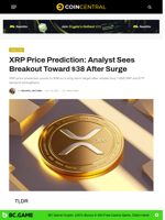 XRP Price Prediction: Analyst Sees Breakout Toward $38 After Surge - CoinCentral
