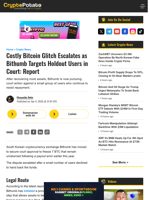 Costly Bitcoin Glitch Escalates as Bithumb Targets Holdout Users in Court: Report