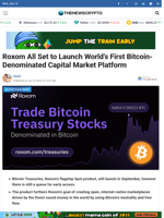 Roxom All Set to Launch World’s First Bitcoin-Denominated Capital Market Platform - TheNewsCrypto