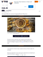 CIA: Bitcoin Is Here to Stay