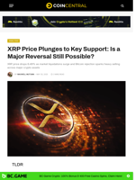 XRP Price Plunges to Key Support: Is a Major Reversal Still Possible? - CoinCentral