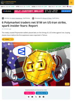 Polymarket Traders Make $1M on US-Iran Strike Bets, Spark Insider Concerns