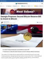 Georgia Proposes Second Bitcoin Reserve Bill to Invest in Bitcoin