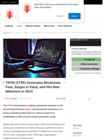 TRON ($TRX) Dominates Blockchain Fees, Surges in Value, and Hits New Milestone in 2024 - NullTX