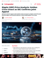 Ripple (XRP) Price Analysis: Golden Cross Intact as SEC Confirms Joint Appeal - Coinspeaker