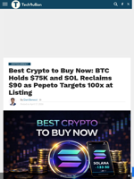 Best Crypto to Buy Now: BTC Holds $75K and SOL Reclaims $90 as Pepeto Targets 100x at Listing - TechBullion
