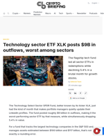 Technology sector ETF XLK posts $9B in outflows, worst among sectors