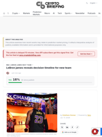 LeBron james reveals decision timeline for new team