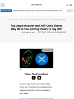 Top Angel Investor and XRP Critic Shares Why He is Now Getting Ready to Buy XRP