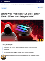 Solana Price Prediction: SOL Slides Below $80 As $270M Hack Triggers Selloff