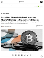 Brazilian Fintech Méliuz Launches Share Offering to Stack More Bitcoin - Decrypt