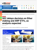 SEC delays decision on Ether staking and XRP ETFs, as analysts expected - The Crypto News Wire
