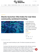 Stacks launches Vibe Index for real-time community sentiment tracking