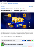Vanguard Set to Launch Crypto ETFs