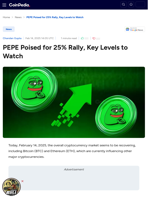 PEPE Poised for 25% Rally, Key Levels to Watch